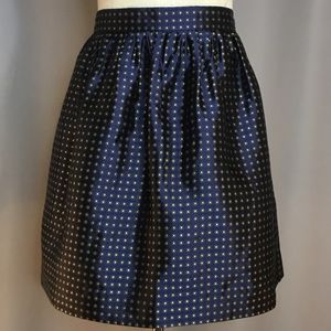 J Crew Navy Blue Yellow Sun Bubble  Skirt Size 2